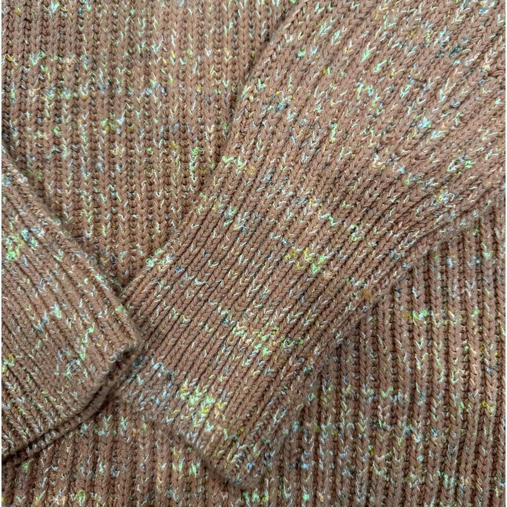Free People Leo Petal Peach Cable Knit Oversized Turtleneck Sweater- Size Small - Picture 7 of 9